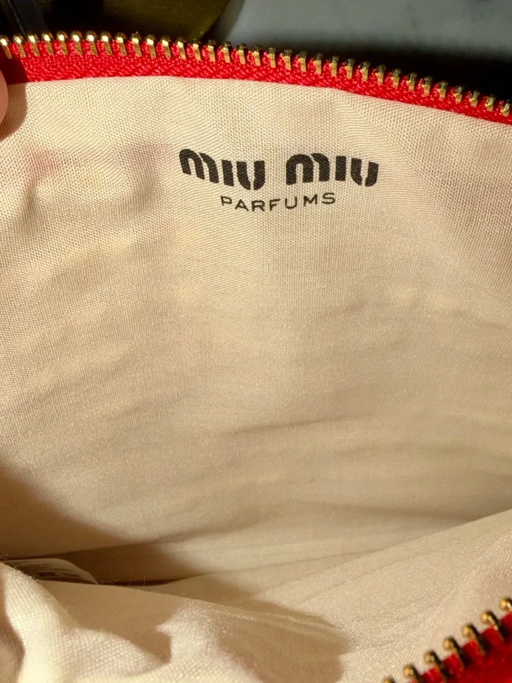 Authentic Miu Miu VIP Beauty natural raffia woven wristlet wallet card holder